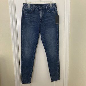 True Religion Halle High Rise Skinny Size 31 Denim Dark Wash Distressed Womens